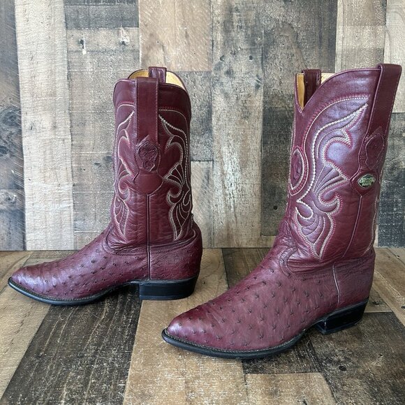 Los Altos Full Quill Ostrich Western Cowboy Boots Mens 10 EE - Picture 12 of 12